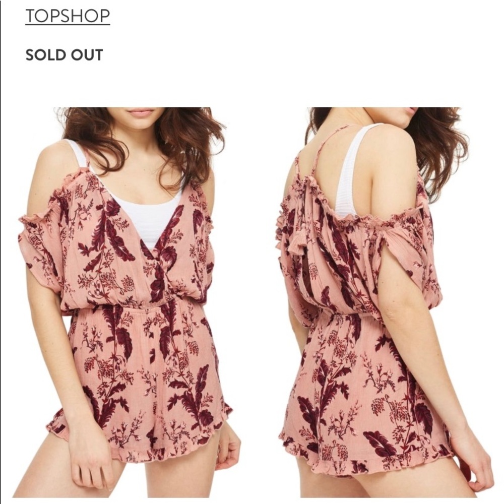 TopShop Floral Cold Shoulder Romper